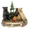 Happy Campers Rustic Black Bear And Cub Roasting Marshmallow By Bonfire Statue