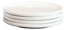 Pack Of 4 Kitchen Dining Modern White Stoneware Coupe Dinner Lunch 8"D Plates