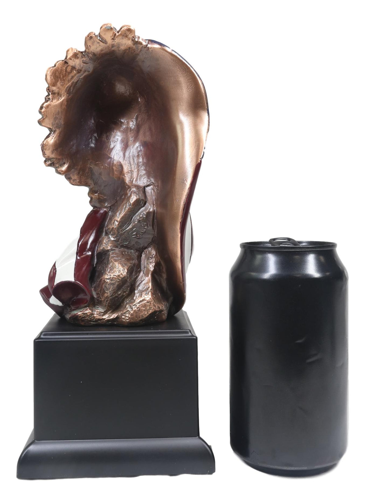 American Bald Eagle On USA Star Spangled Banner Flag Bust Electroplated Statue - Ebros Gift