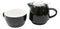 Glossy Black Contemporary Ceramic Stackable Teapot Set Single Tea Pot With Mug