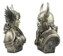 Ebros Norse Viking Mythology Chief God Odin and Goddess Valkyrie Busts Statue Set Poetic Edda Gods of Asgard Protectors of The Nine Realms
