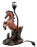 Ebros Rearing Wild Chestnut Horse Stallion Desktop Table Lamp With Shade Home Decor