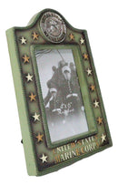 Patriotic United States Marine Eagle Seal Rank Stars Memorial 4x6 Picture Frame