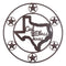 20"D Vintage Rustic Western Star God Bless Texas Metal Circle Wall Hanging Decor