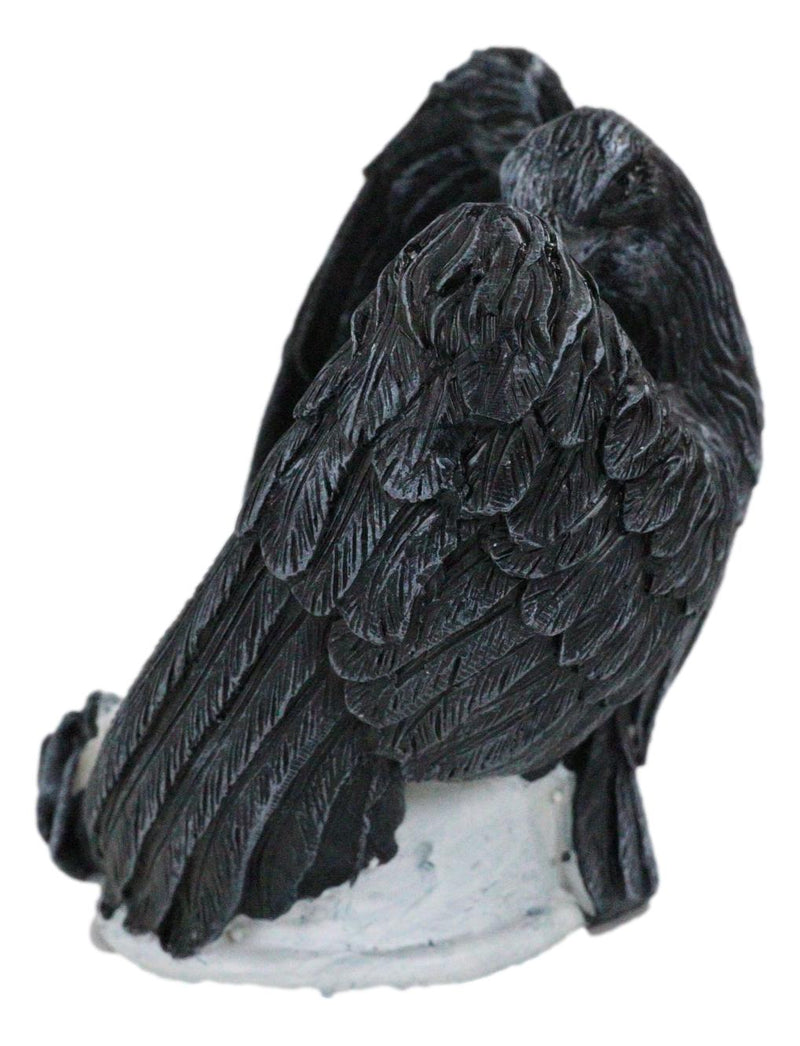 Gothic Edgar Poe Nevermore Raven Ward Black Rose Resin Tea Light Candle Holder
