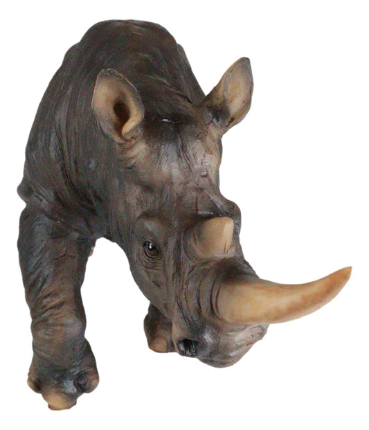 Ebros African Safari Grasslands Rhinoceros Beast Decorative Figurine 11" Long - Ebros Gift