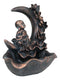 Buddha Monk On Lotus Crescent Moon Smoke Waterfall Backflow Cone Incense Burner