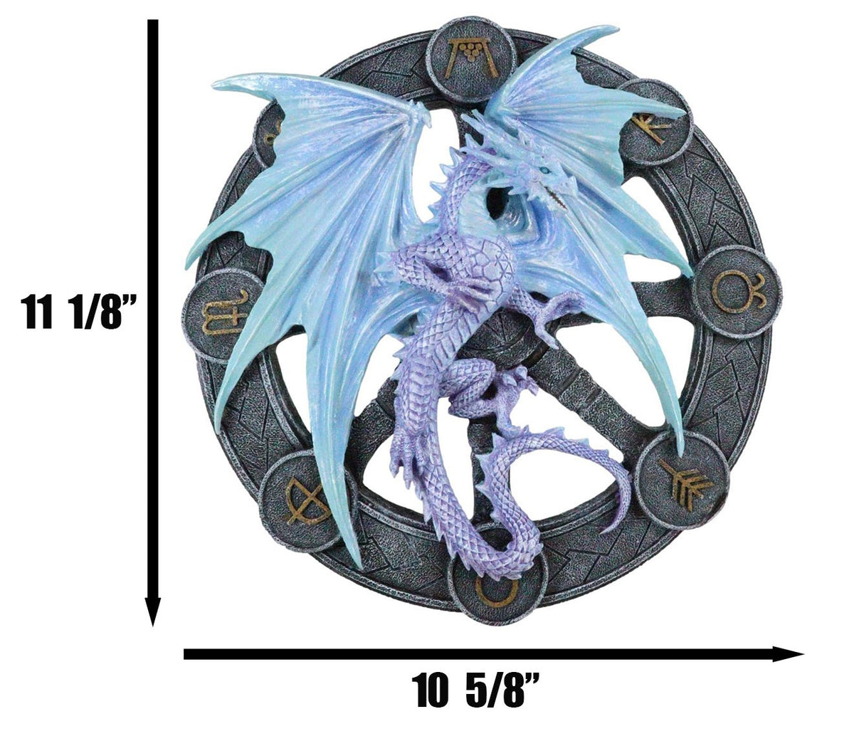Yule Drake Winter Solstice Wheel of The Year Sabbats Of The Dragon Wall Decor - Ebros Gift