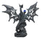 Draco Fantasy Gothic Dragon With Blue Orb Statue 8" Tall Land Of The Dragons