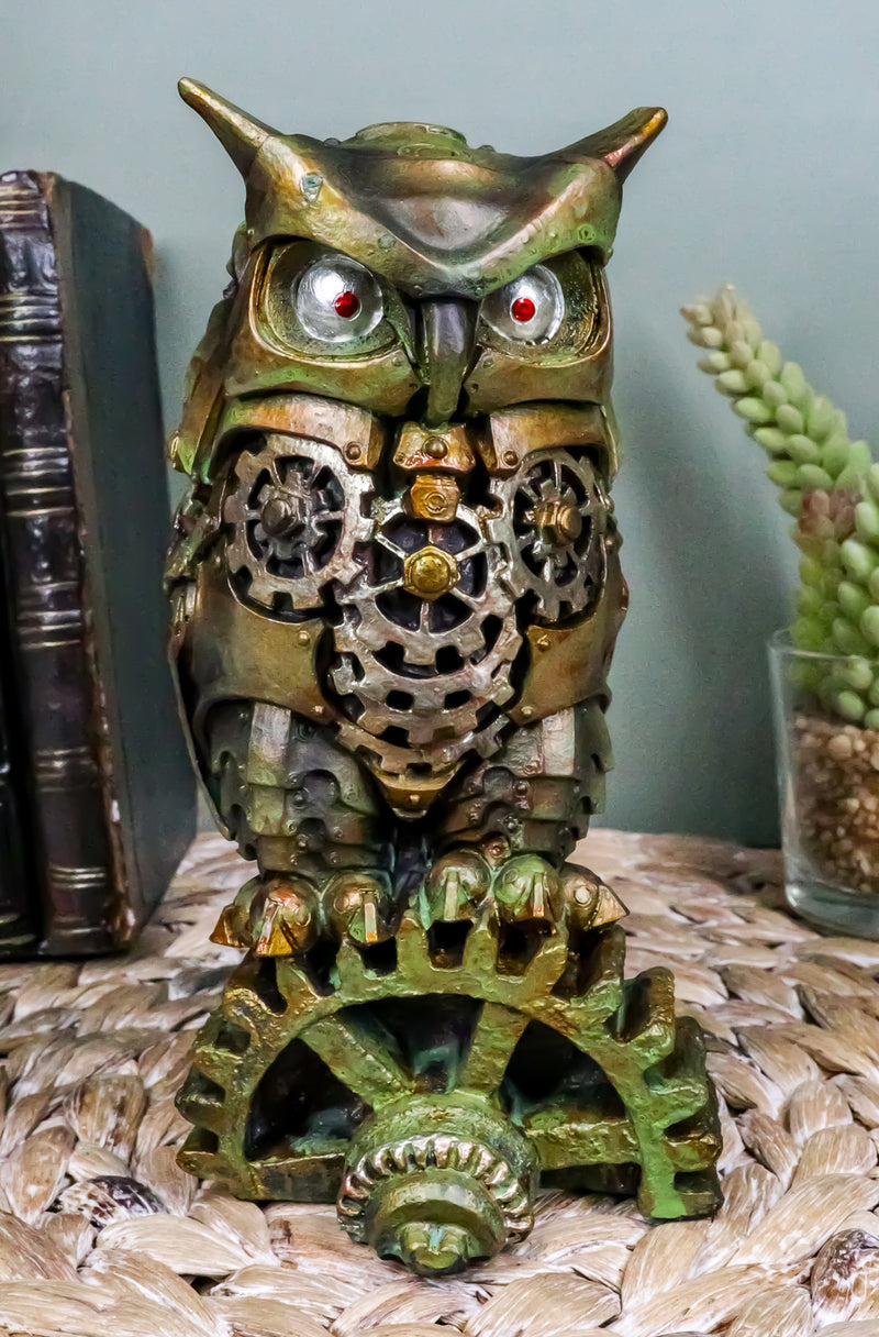 Ebros Steampunk Nocturnal Messenger Spy Owl Figurine 6.75"H Paperweight Decor