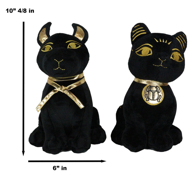 Egyptian Gods Anubis Jackal Dog And Bastet Cat Plush Toys Set Of 2 Stuffed Dolls