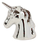 Electroplated Silver Sacred Unicorn Head Money Coin Bank Figurine Kids Adults