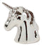 Electroplated Silver Sacred Unicorn Head Money Coin Bank Figurine Kids Adults