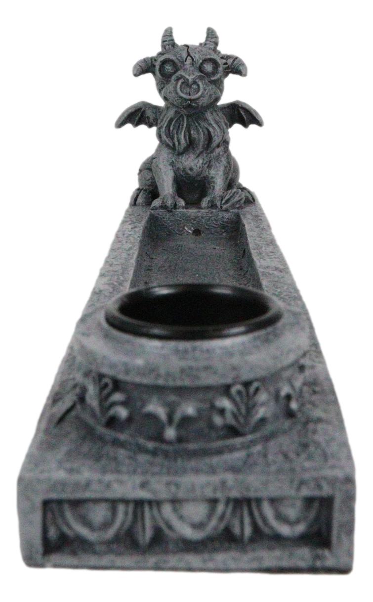 Gothic Fantasy Winged Baphomet Goat Gargoyle Incense Burner And Candle Holder