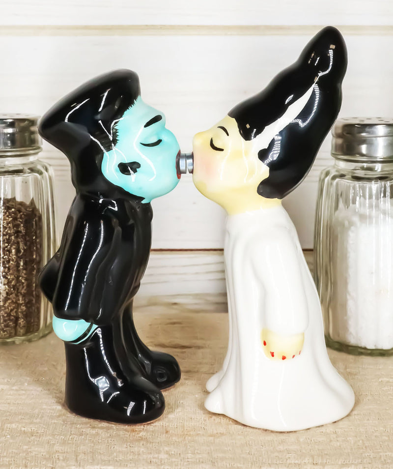 monsters inc salt and pepper shakers Ebros Gift Day Of The Dead Mr & Mrs Frankenstein Monster Ceramic Salt