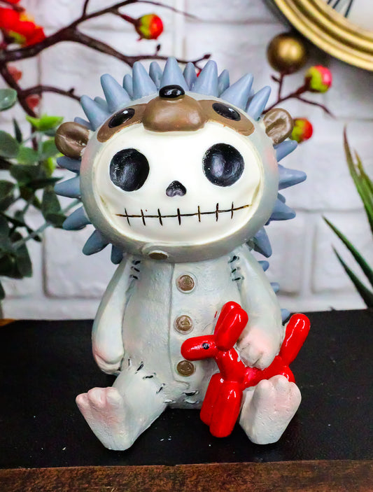 Ebros Larger Furry Bones Pygmy Hedgehog Skeleton Monster Sit Up Ornament Figurine 3.75"Tall