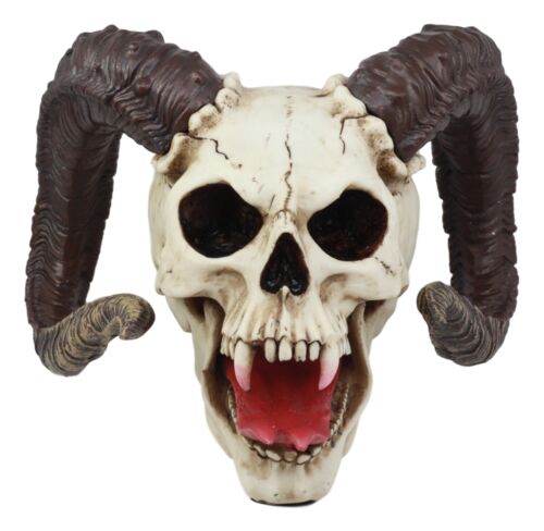 Large Bizarre Demonic Krampus Ram Horned Skull Statue Gothic Figurine Halloween