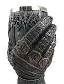Ebros Gift Royal Fleur De Lis Braveheart Lion Gauntlet 8.75"H 8oz Wine Drink Goblet Chalice Cup