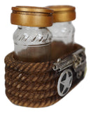 Ebros Cowboy Revolver Six Shooter Pistol Western Star & Ropes Salt Pepper Shakers Set