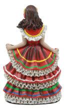 Day Of The Dead Traditional Red Gown Sugar Skull Dancer Statue Vivas Calacas
