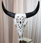 Southwest Great Plains Bison Ox Steer Bull Stencil Tooled Skull Wall Decor 19"H