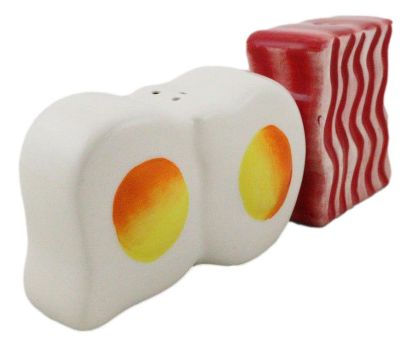 American Breakfast Bacon And Sunny Side Up Eggs Ceramic Salt And Pepper Shakers