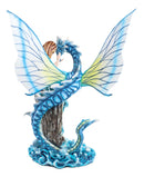 Ebros Large Nautical Blue Mermaid Feeding Leviathan Ocean Dragon Fairy Statue