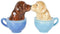 Kissing Labrador Puppies in Tea Cup Salt and Pepper Shaker Set Cute Labradors