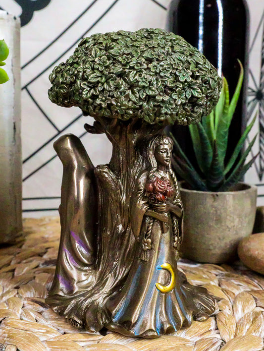 Ebros Celtic Sacred Moon Triple Goddess Mother Maiden Crone Under Tree of Life Statue 5.5" Tall Hecate Brigid Wicca Wiccan Holy Trinity Decor Sculpture Decorative Figurine Cosmic Celestial Gods - Ebros Gift