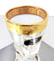 Ebros Gift 10K Gold Plated French Amour Heart Pattern 1.5oz Shot Glass Set of 6 Heavy Base High Clarity Glass