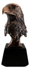 Aerial Surveyor American Bald Eagle Bust Bronze Electroplated Resin Figurine