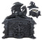 Medieval Roaring Fire Dragon On Celtic Knotwork Trinket Jewelry Box Statue Decor