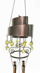 Contemporary Modern Spiral Design Resonant Copper Wind Chime Garden Patio
