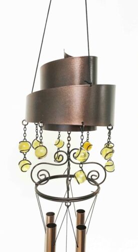 Contemporary Modern Spiral Design Resonant Copper Wind Chime Garden Patio