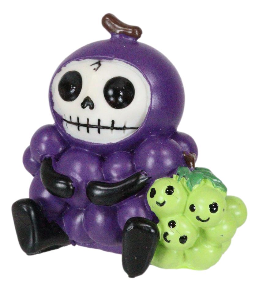 Furry Bones Fruity Purple and Green Grapes Bunch Skeleton Furrybones Figurine