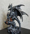 Gargantuan Stone Dragon Guarding Medieval Castle On Mountain Steppes Figurine