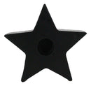 Pack Of 4 Occult Wicca Black Pentagram Star Small Candle Stick Holder Sculpture