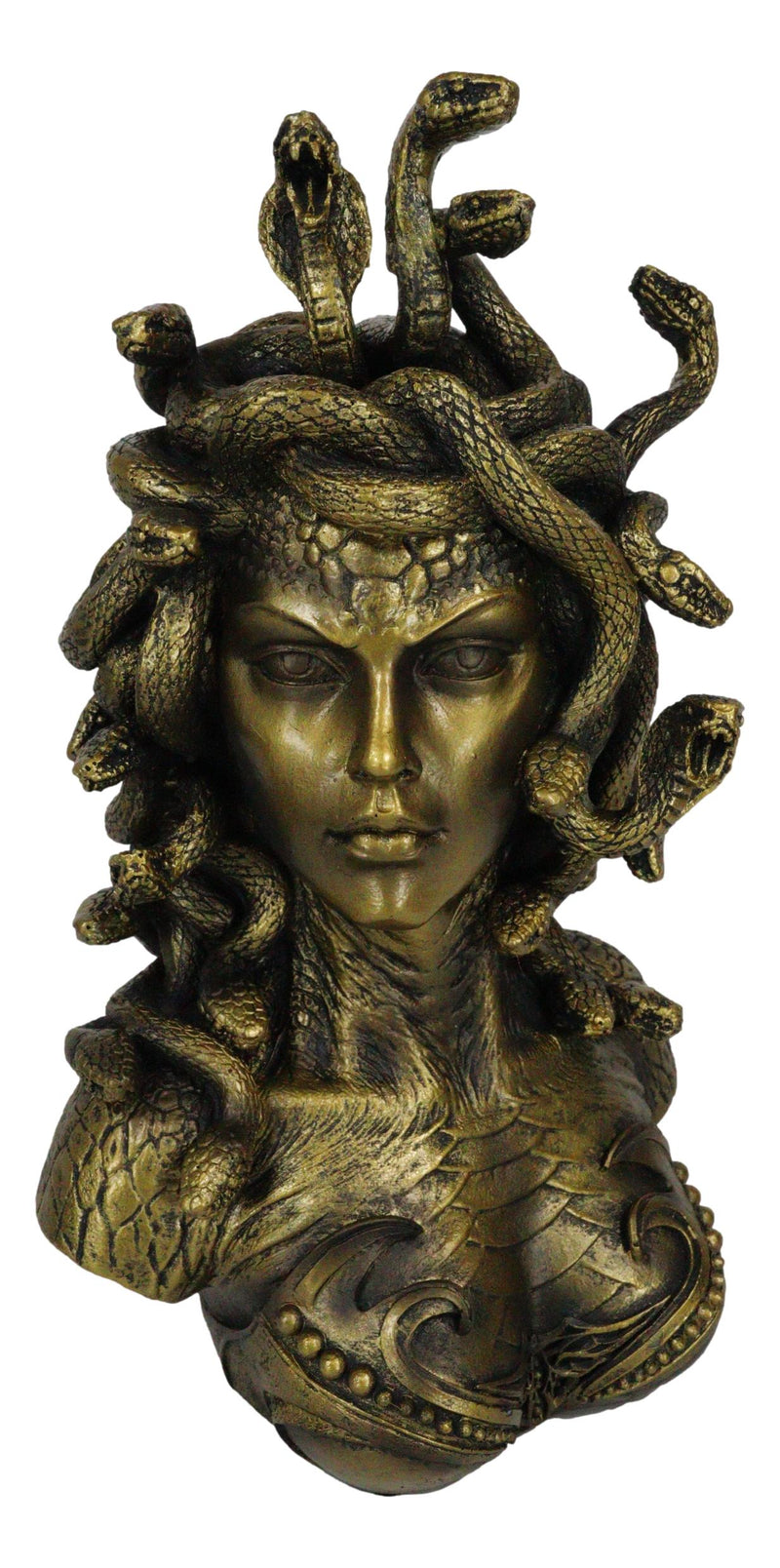 Greek Mythology Gorgon Sisters Goddess Medusa With Wild Snakes Hair Bust Statue