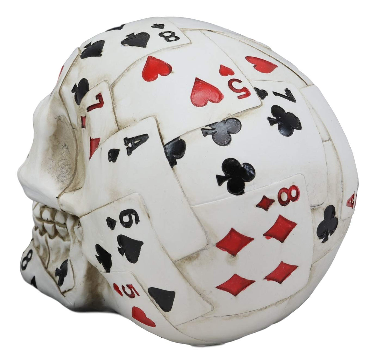 Ebros Gambling Poker Cards Casino Royale Skull Figurine Halloween Sugar Skulls Statue - Ebros Gift