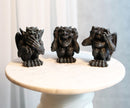 Whimsical Winged See Hear Speak No Evil Laughing Mini Gargoyle Figurines Set