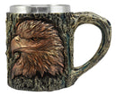 Ebros The Surveyor Wildlife Majestic Bald Eagle Coffee Mug With Rustic Tree Bark Body Design In Painted Bronze Finish 12oz Drink Beer Stein Tankard Cup