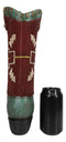 Rustic Western Country Indian Arrows Cross Green Red Cowboy Boot Floral Vase