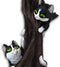 Black Kitten Cats by Garden Tree Outpost Statue With Solar LED Lantern Light
