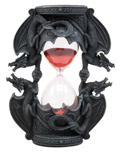 Ebros Gift Invertible Four Elemental Dragons Sand Timer Figurine Dragon Hourglass Sandtimer - Ebros Gift