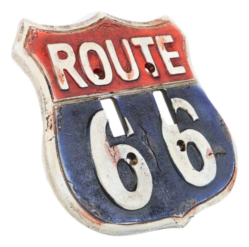 Set of 2 Western US Highway Route 66 Sign Double Toggle Switch Wall Plates