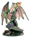 Ebros Gift Dragon Green Attor Dragon Treasure Protector Figurine Statue 8.5" Tall