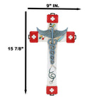 Red Cross Physician Healer Caduceus Herald's Wand Serpents Winged Wall Cross