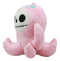 Ebros Furry Bones Skeleton Octopee The Pink Octopus Plush Toy Collectible 5"Tall