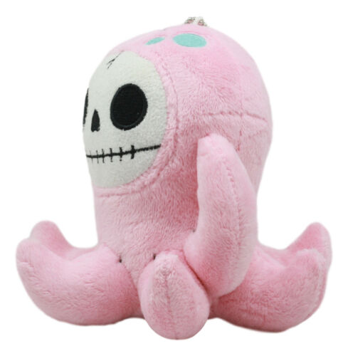 Ebros Furry Bones Skeleton Octopee The Pink Octopus Plush Toy Collectible 5"Tall