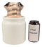 Ceramic Adorable Hiding Thief Pugsie Pug Dog Cookie Jar With Air Tight Lid 9"H